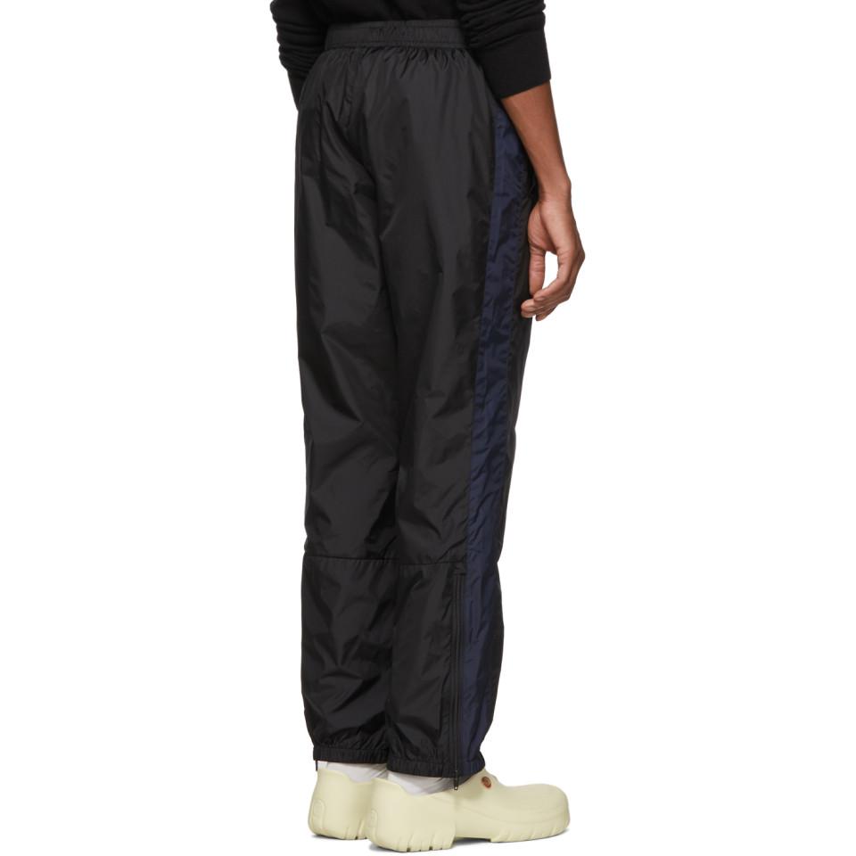 Black nylon track pants Clearance