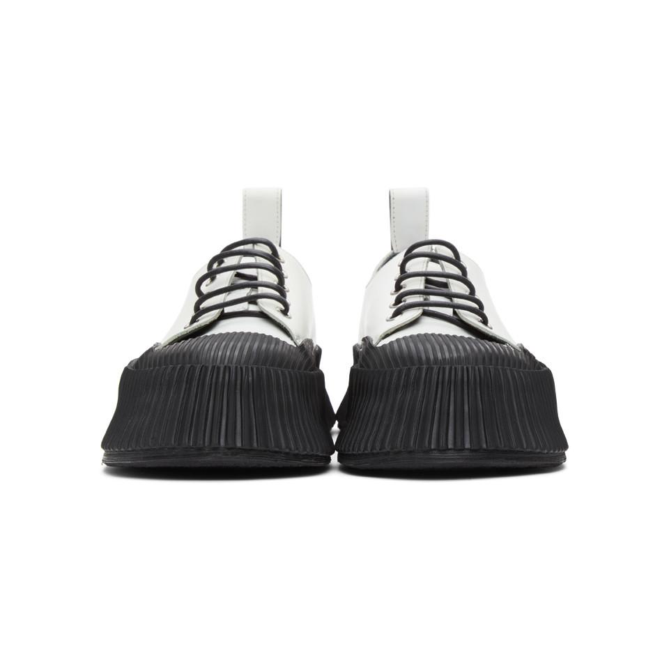 Jil Sander Leather White And Black Antick Platform Sneakers for Men - Lyst