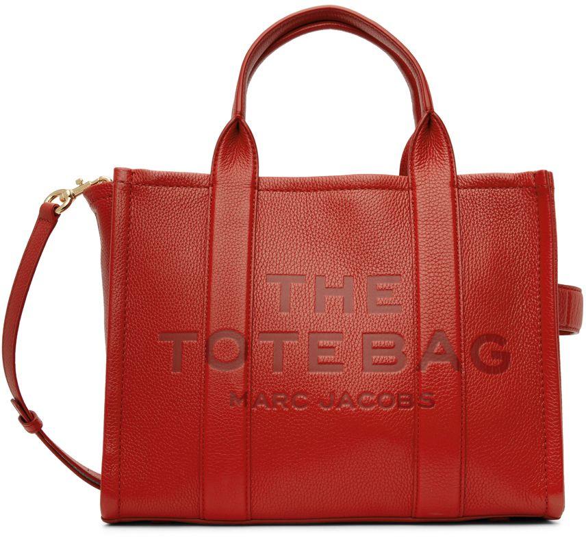 Marc Jacobs Red The Leather Medium Tote Bag
