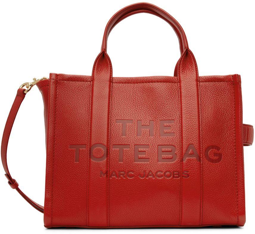 Marc Jacobs Red 'the Leather Medium Tote Bag' Tote Lyst