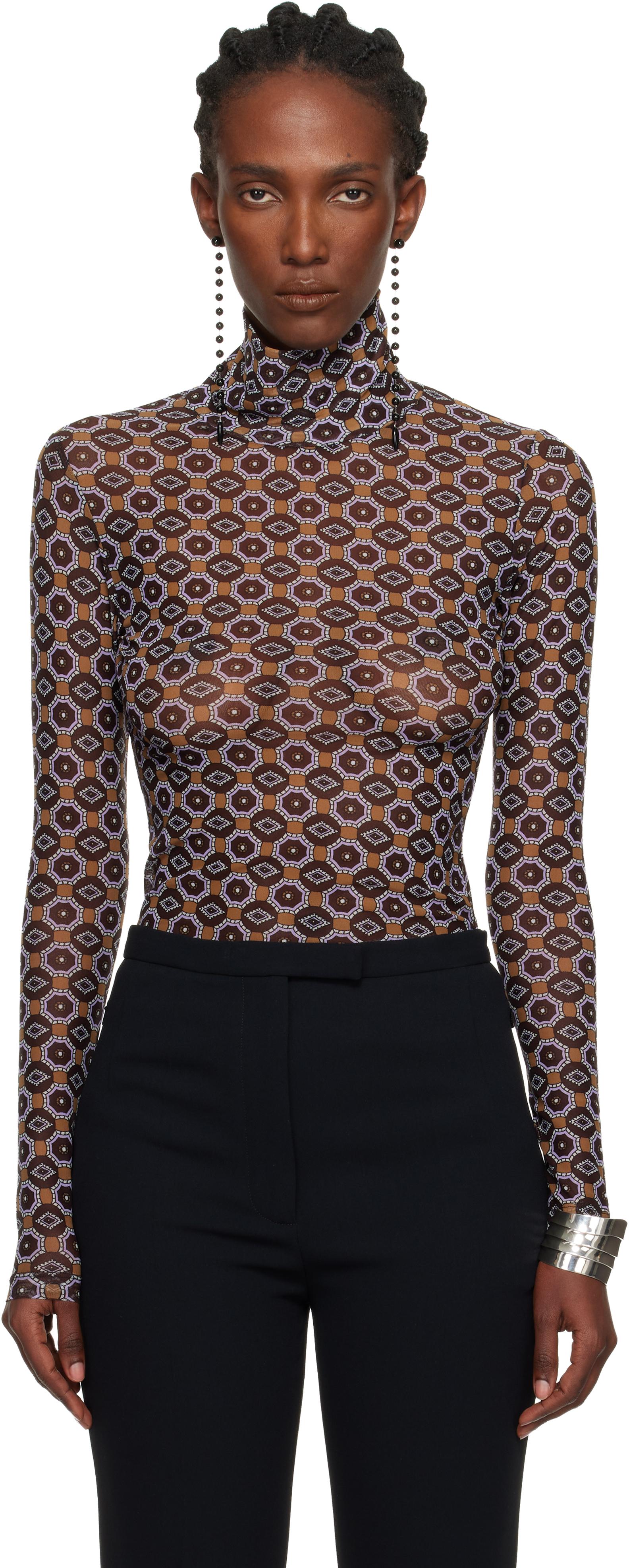 Dries Van Noten Transparent Mesh Top in Black | Lyst