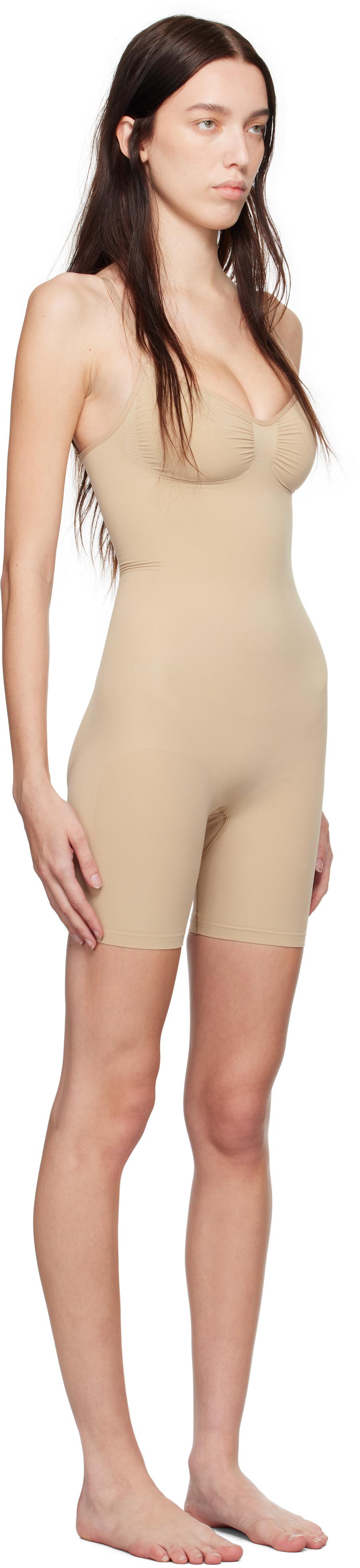 SEAMLESS SCULPT MID THIGH BODYSUIT | CLAY