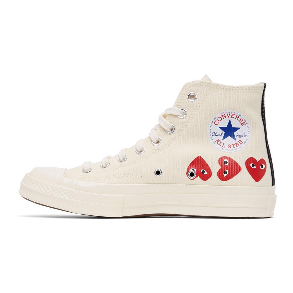 comme des garcons play converse edition multiple hearts chuck 70 high sneakers