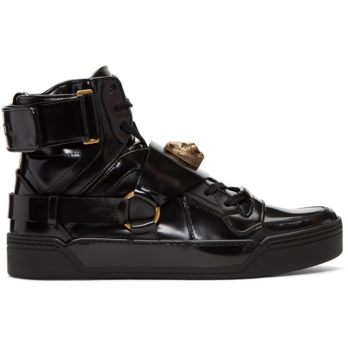 gucci shoes black and gold