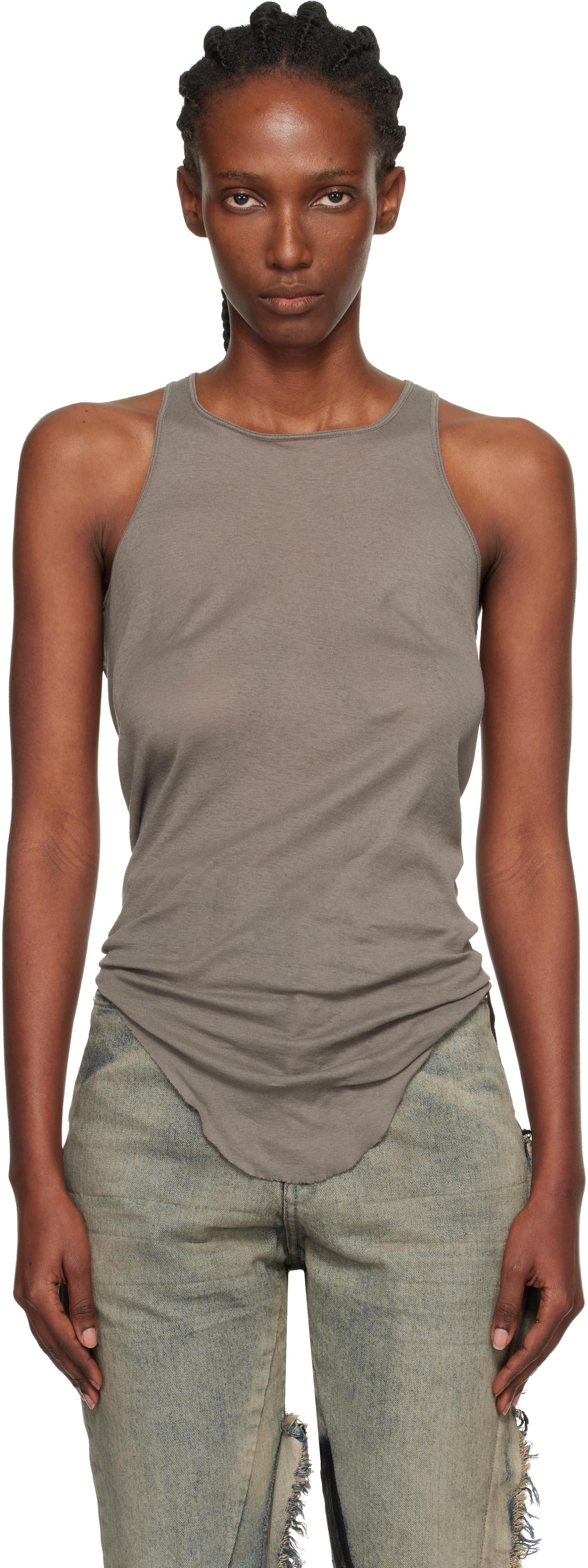 RICK OWENS Basic rib tank DUST サイズL Rick Owens Women's Basic