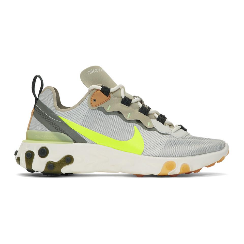nike react element 55 grey and green