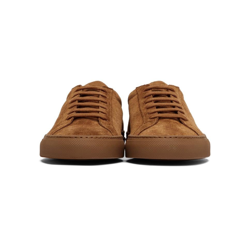 Common Projects Tan Suede Original Achilles Low Sneakers in Brown for Men |  Lyst