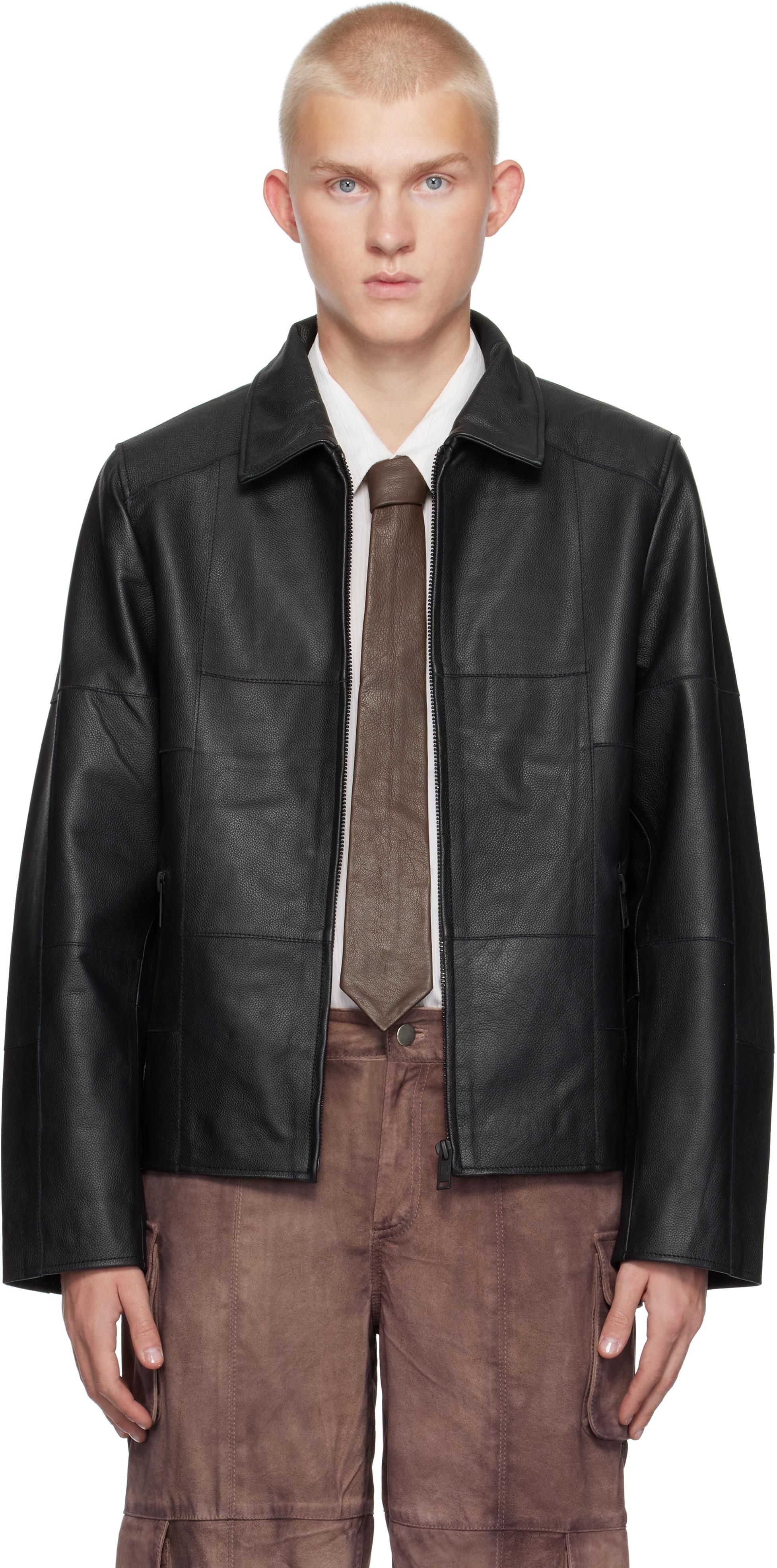 DEADWOOD レザータイ　ブラウン TIMO Deadwood SSENSE Exclusive Brown Timo Tie Deadwood