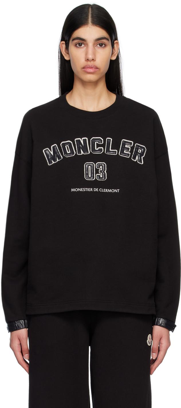 Moncler レディース ブラック ボンディング スウェットシャツ  