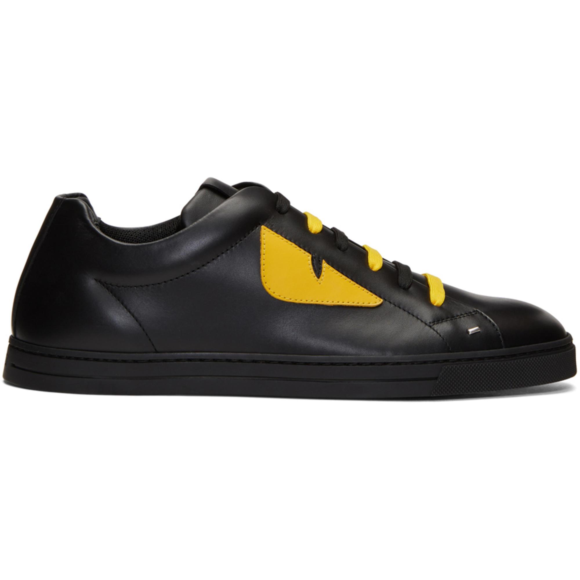 Fendi Black & Yellow 'bag Bugs' Sneakers for Men | Lyst
