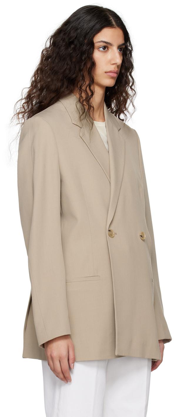 Toteme Toteme Beige Double breasted Blazer in Natural Lyst UK