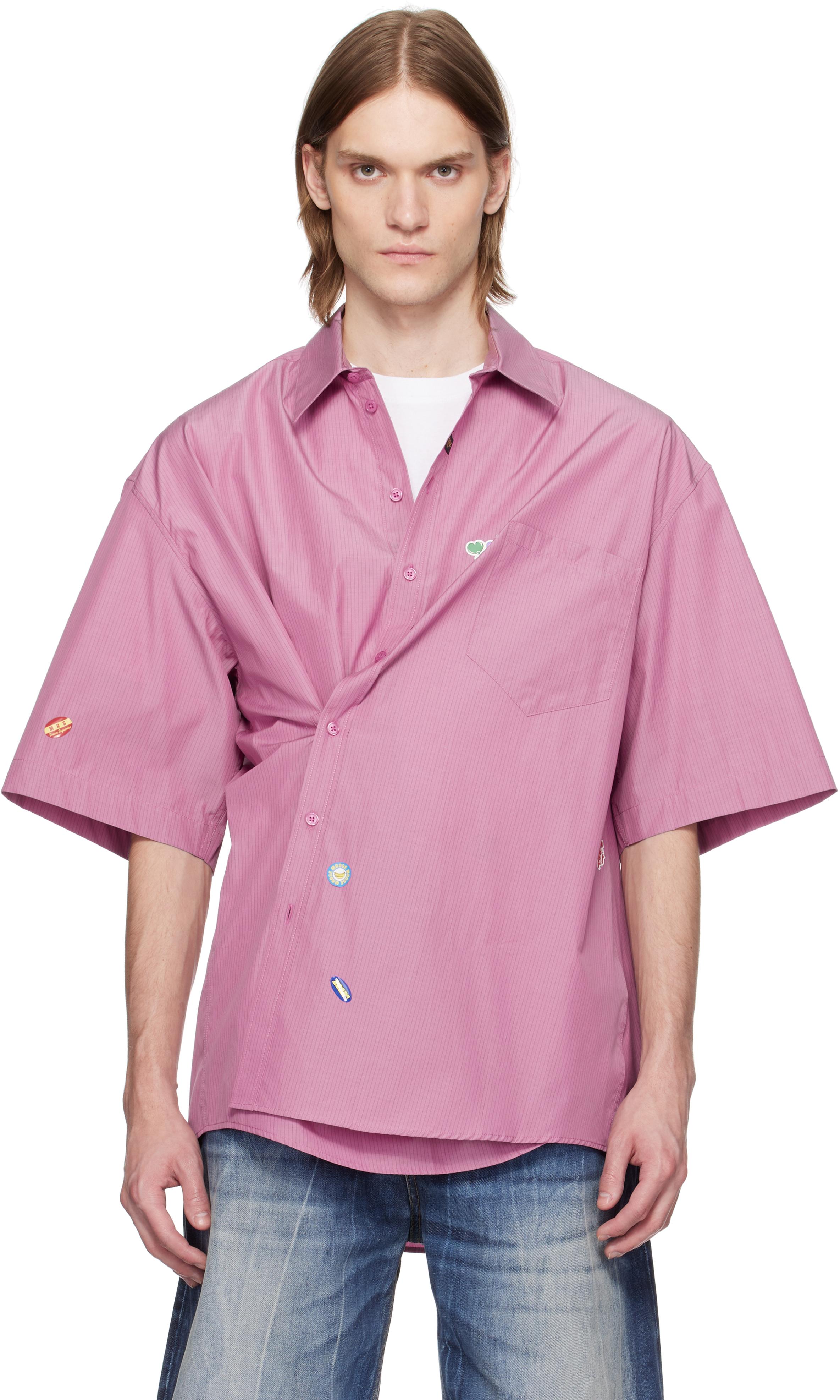 Martine Rose S/S Boxy Wrap Shirt in Pink for Men | Lyst