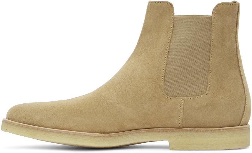 Common Projects Beige Suede Chelsea Boots in Natural for Men | Lyst