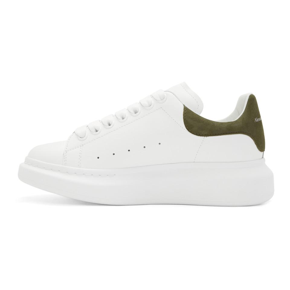 Alexander McQueen White And Khaki Oversized Sneakers for Men | Lyst