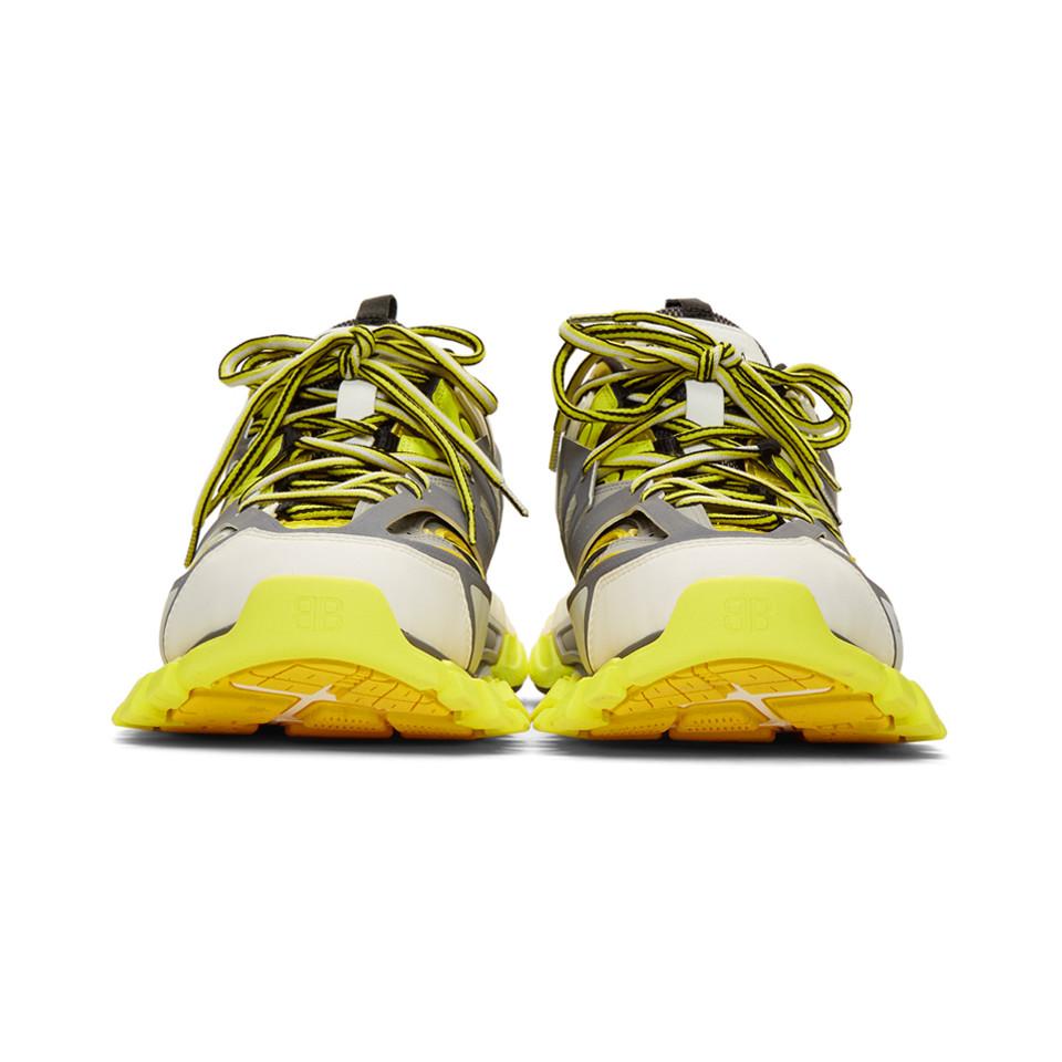 Baskets jaunes et grises Track Runner Cuir Balenciaga pour homme en coloris  Jaune - Lyst