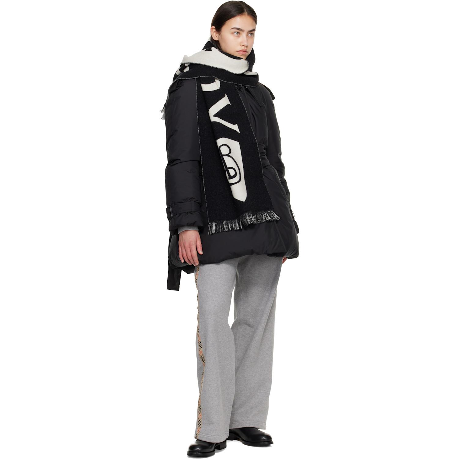 Burberry ブラック ロゴ ウール マフラー ブラック | Lyst