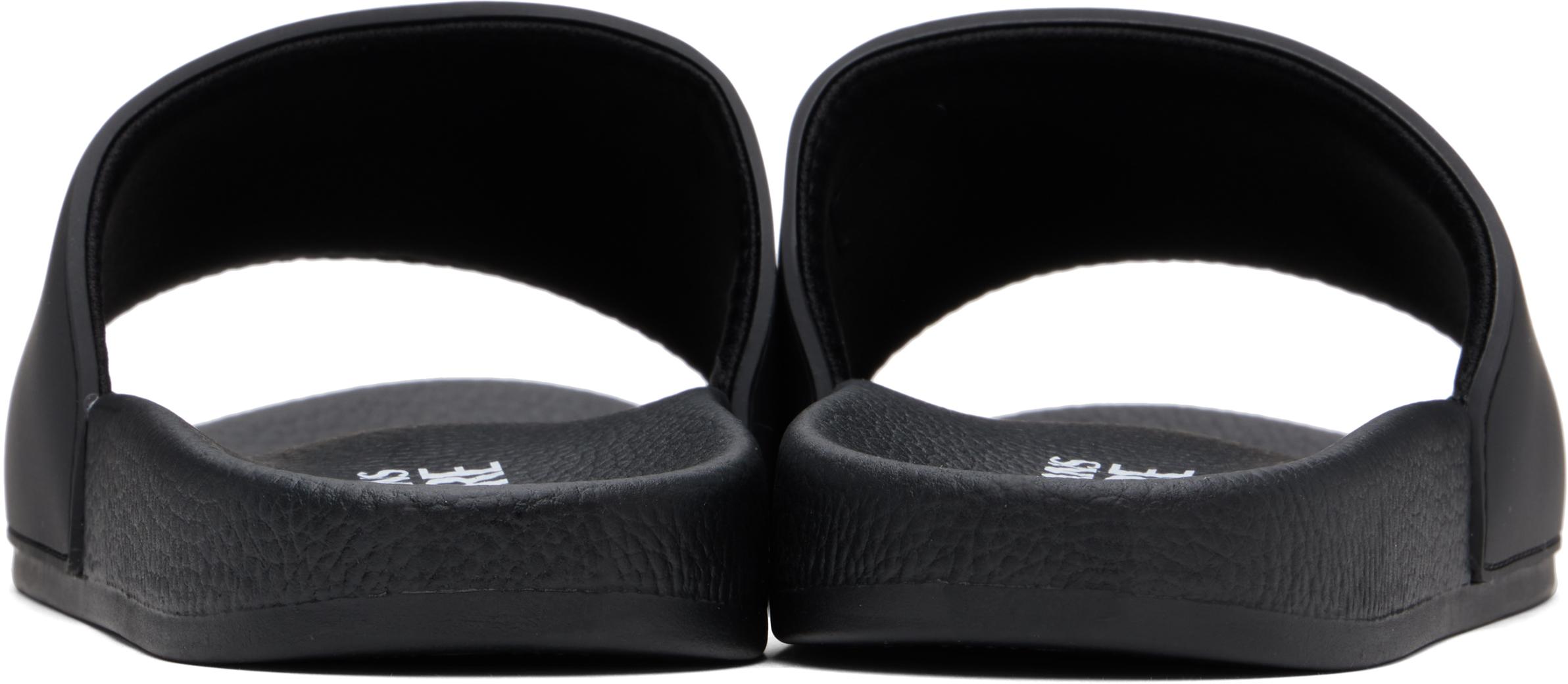 Versace Jeans Couture ブラック V エンブレム プールスライド Versace Jeans Couture V Emblem Pool Slides in Black for Men