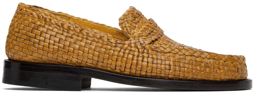 【関税込み】Marni オレンジ バスケットウーブン ローファー Marni ウーブン レザーローファー | オレンジ | FARFETCH JP