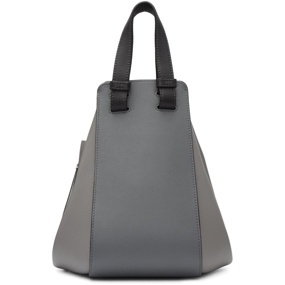 Loewe Leather Grey Small Hammock Bag in 