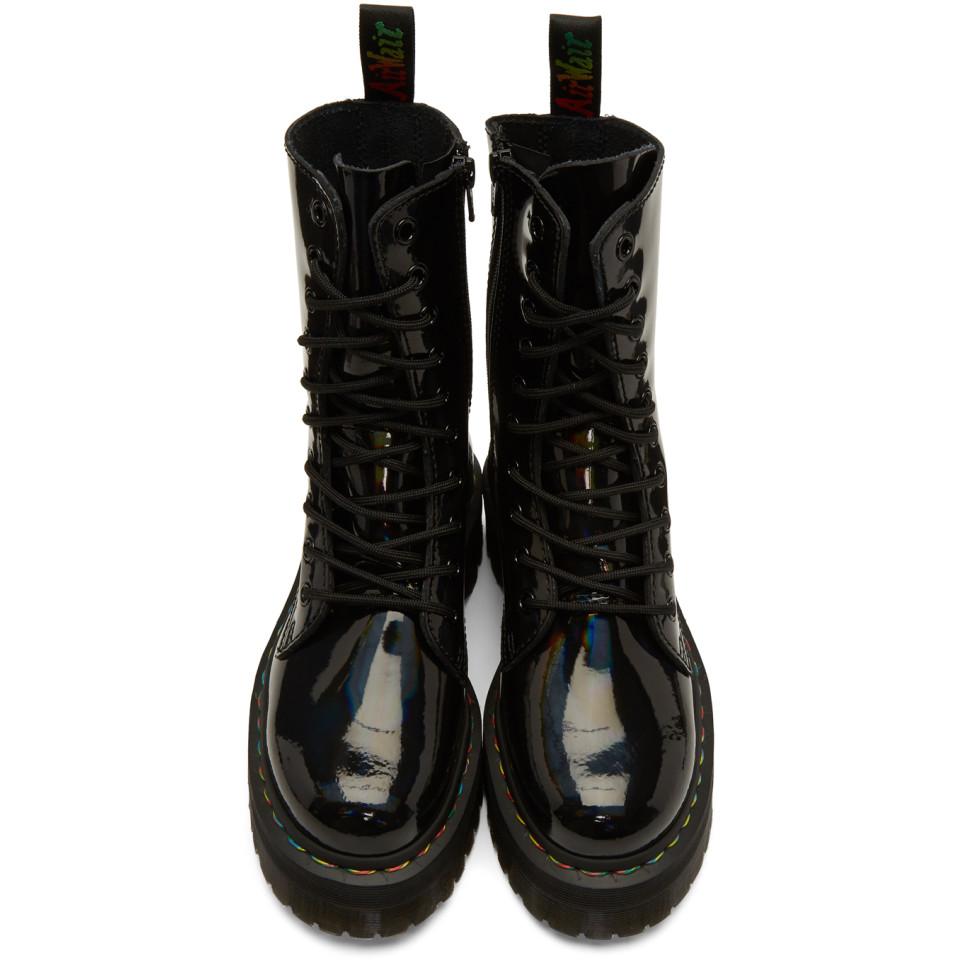 Dr. Martens Leather Black Rainbow Jadon Hi Boots | Lyst