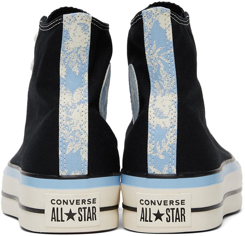 Converse Canvas Black & Blue Chuck Taylor All Star Lift Hi Sneakers | Lyst