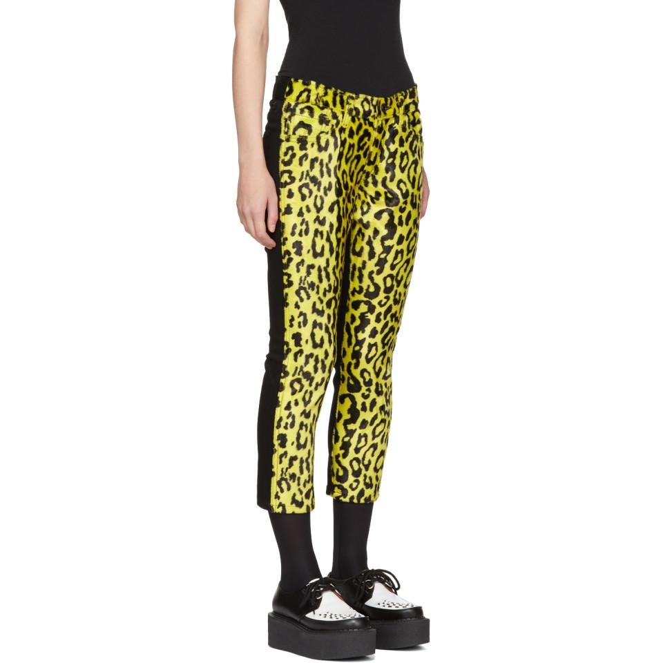 yellow leopard pants