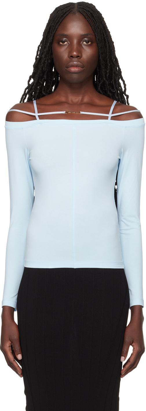 Jacquemus Blue 'le T-shirt Sierra' Long Sleeve T-shirt in Black