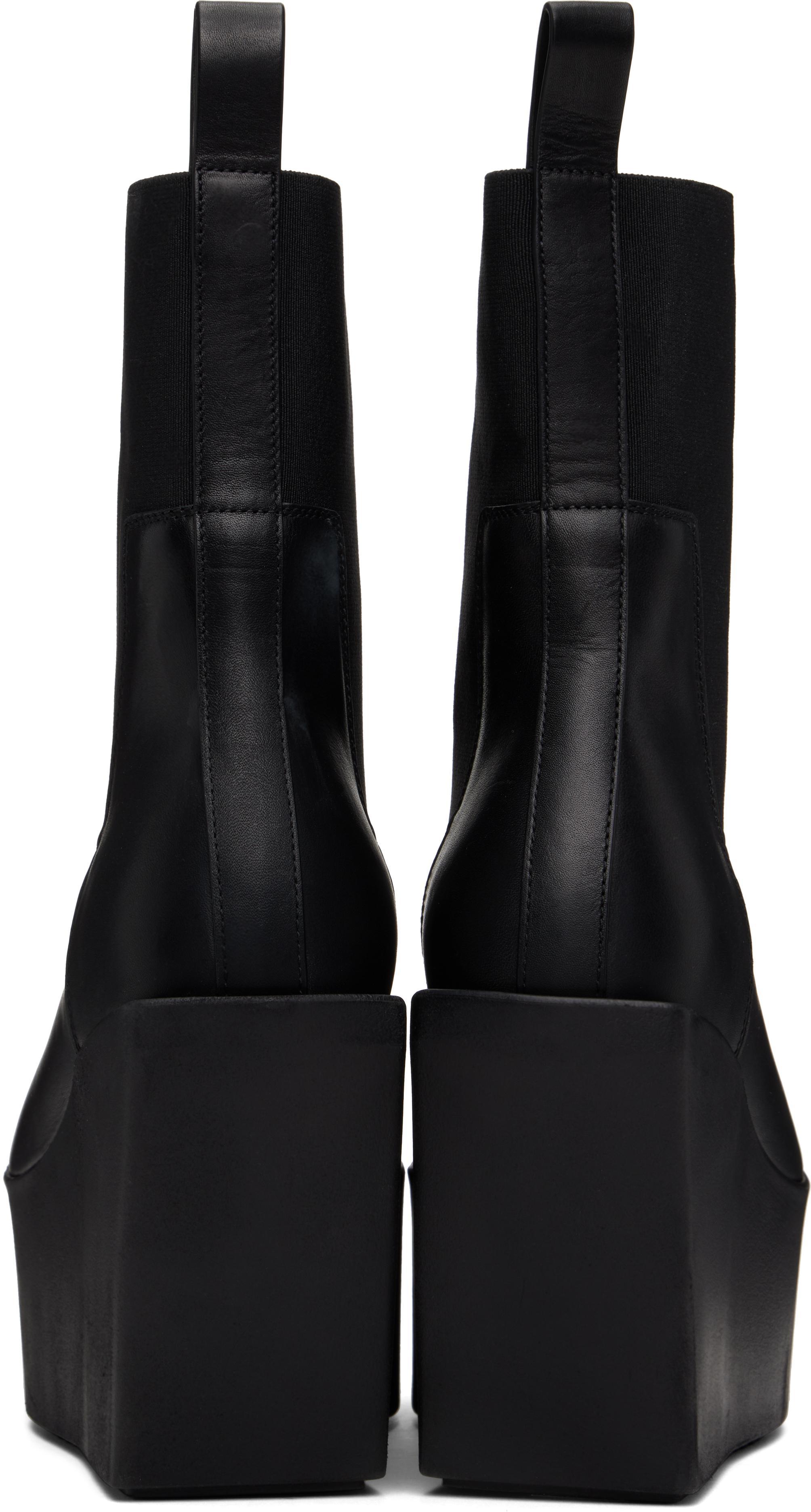 【RICK OWENS】SS25 HOLLYWOOD SLIVER PLATFORM BEATLE Rick Owens Hollywood Sliver Platform Beatle Boots in Black