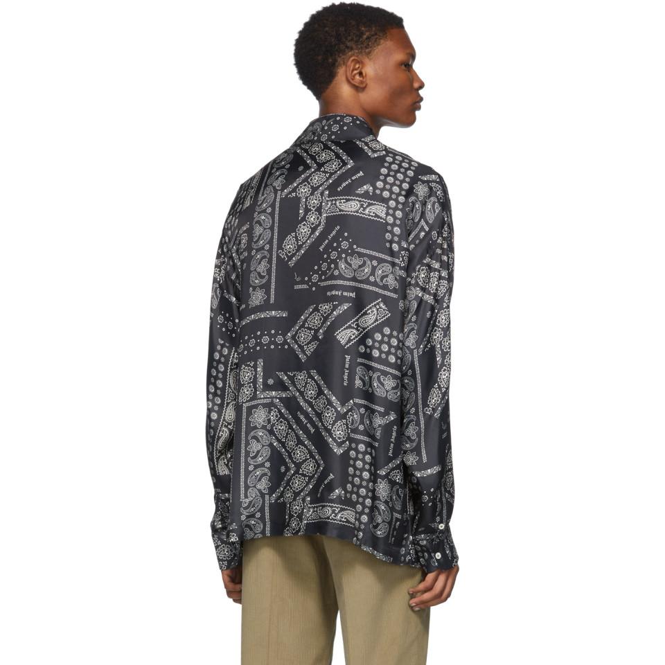 Palm Angels Black Silk Bandana Shirt 