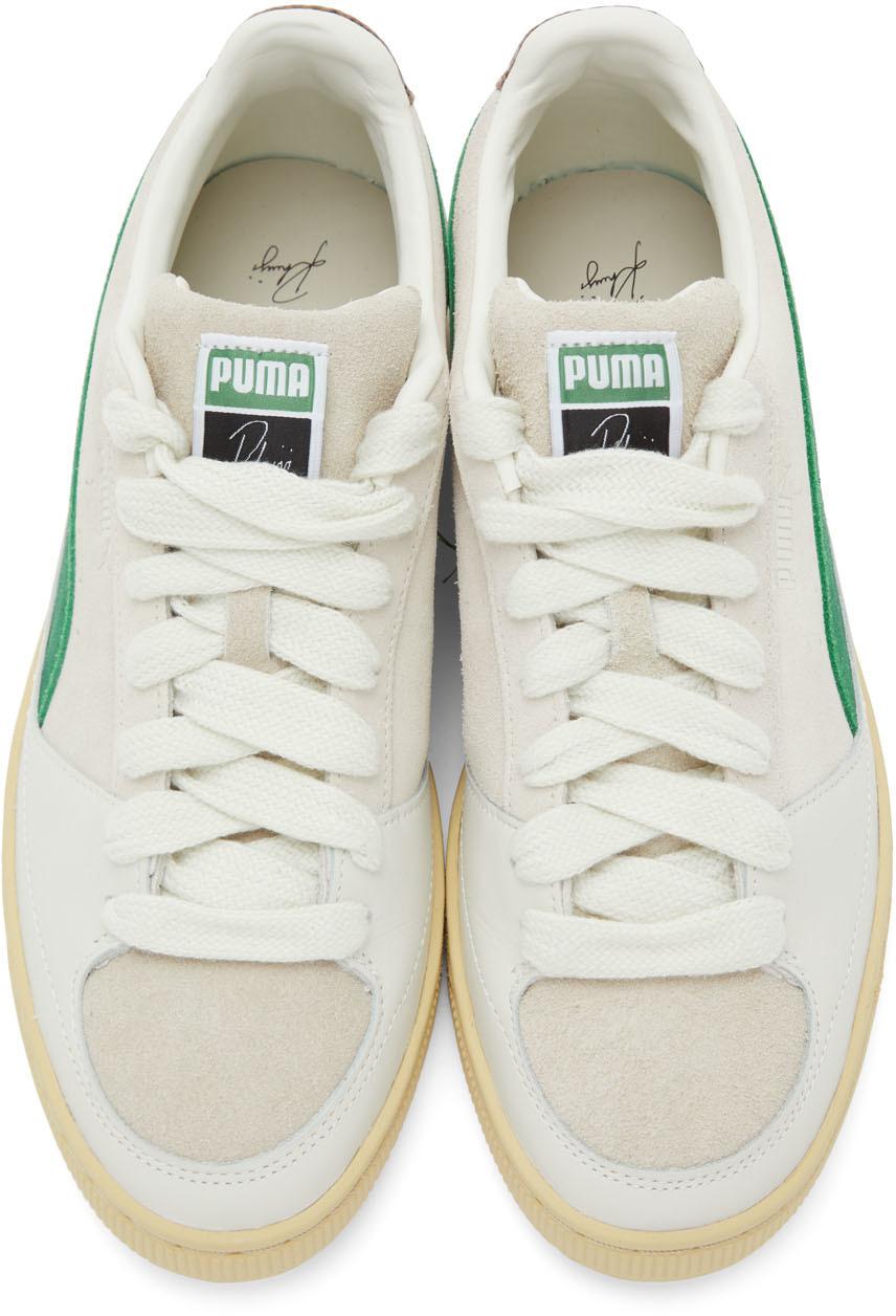 Rhude White & Green Puma X Rhuigi Edition Suede Low Sneakers for Men | Lyst