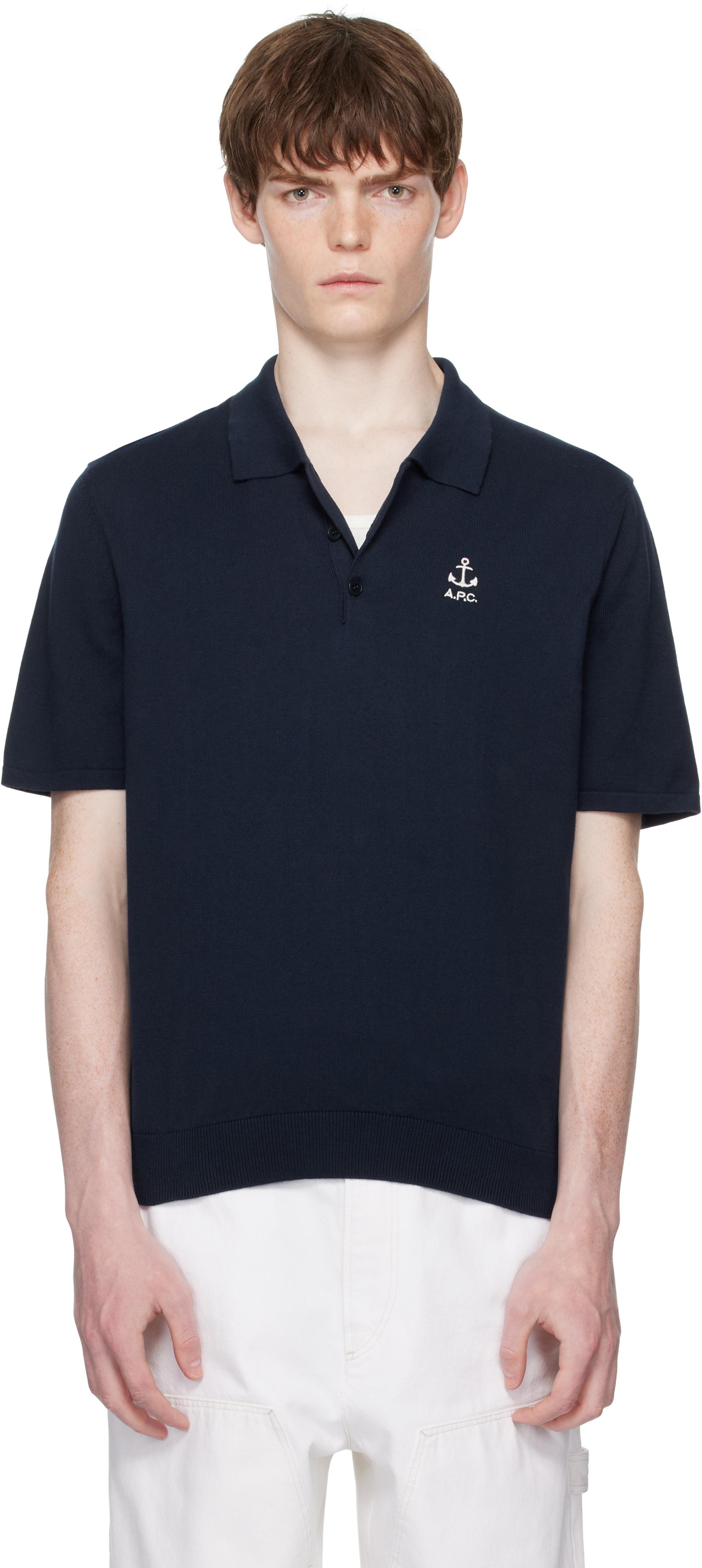 A.P.C. ネイビー ポロシャツ Laurent ポロシャツ｜GOLF / HOMME｜A.P.C. | アーペーセー日本公式