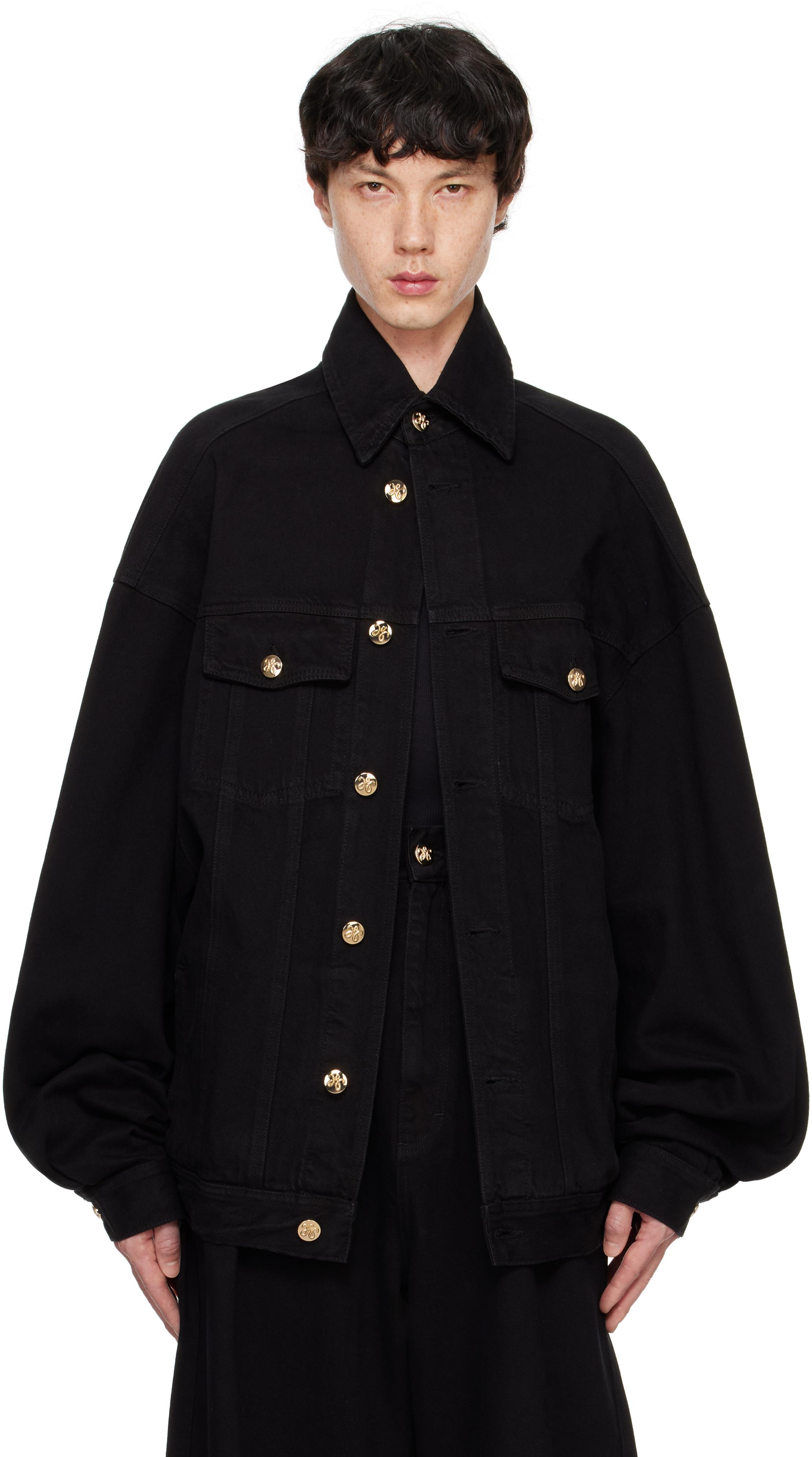 Willy Chavarria Chachi Trucker Denim Jacket in Black for Men