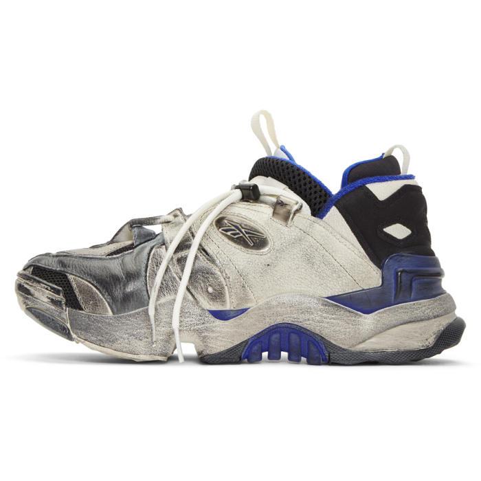 Vetements + Reebok Genetically Modified Pump Distressed Leather And Mesh  Sneakers in White for Men | Lyst