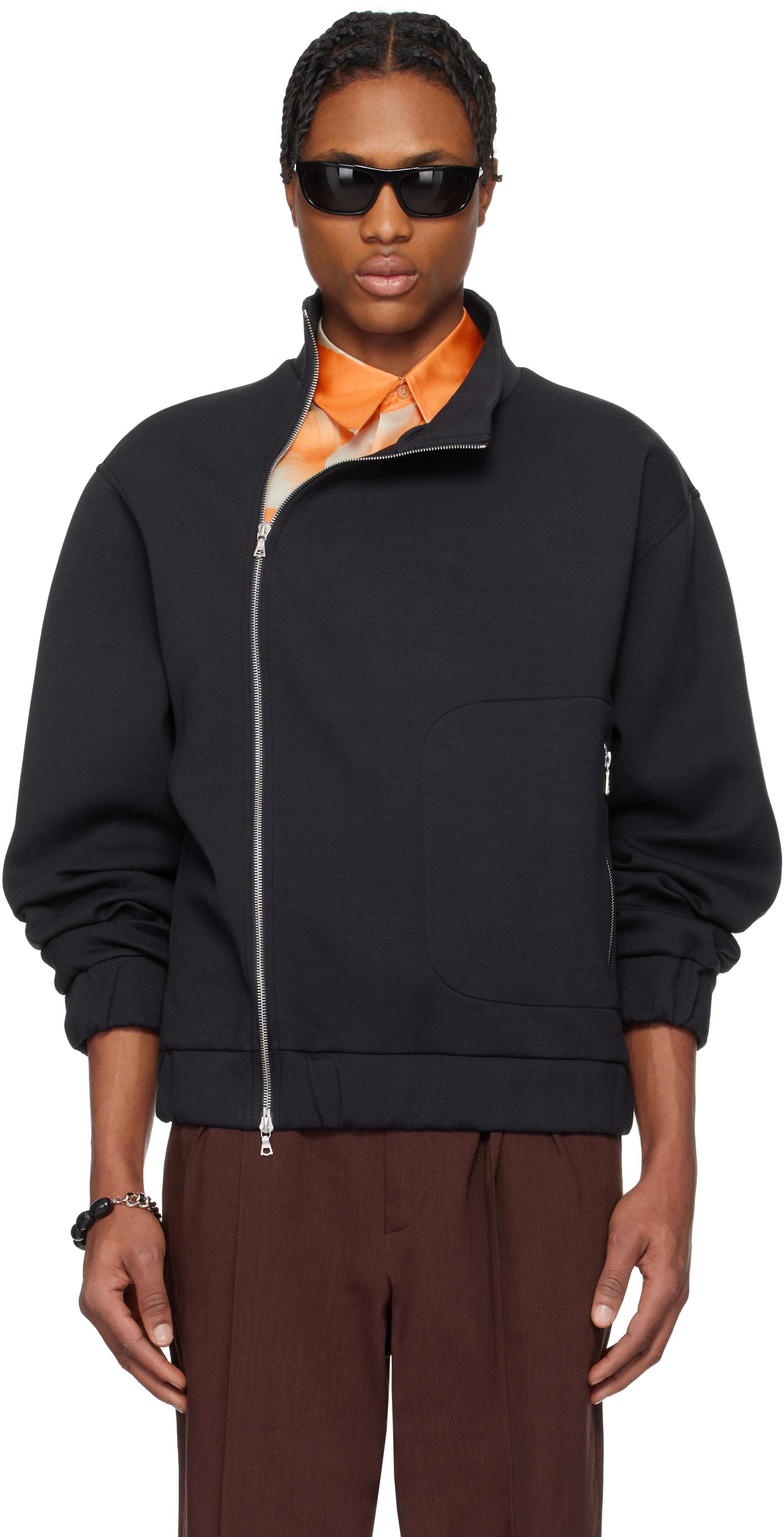 【Dries Van Noten】ネイビー ジップアップセーター メンズ Dries Van Noten ジップ付きセーター | オンラインセール