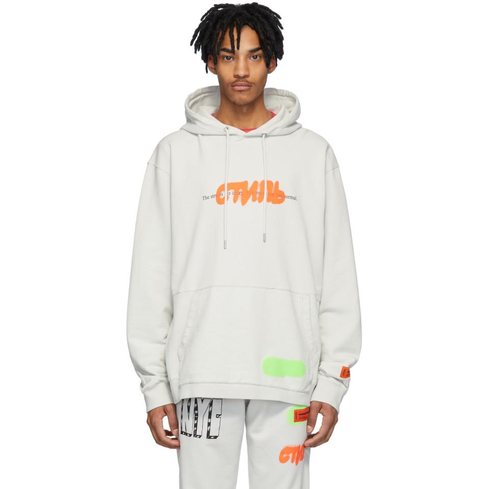heron preston hoodie grey
