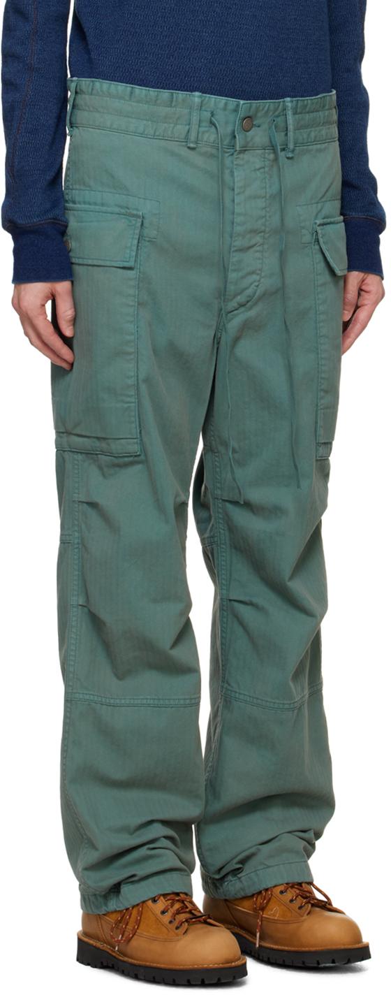 メンズ RRL ブルー ヘリンボーン ツイル カーゴパンツ グリーン | Lyst