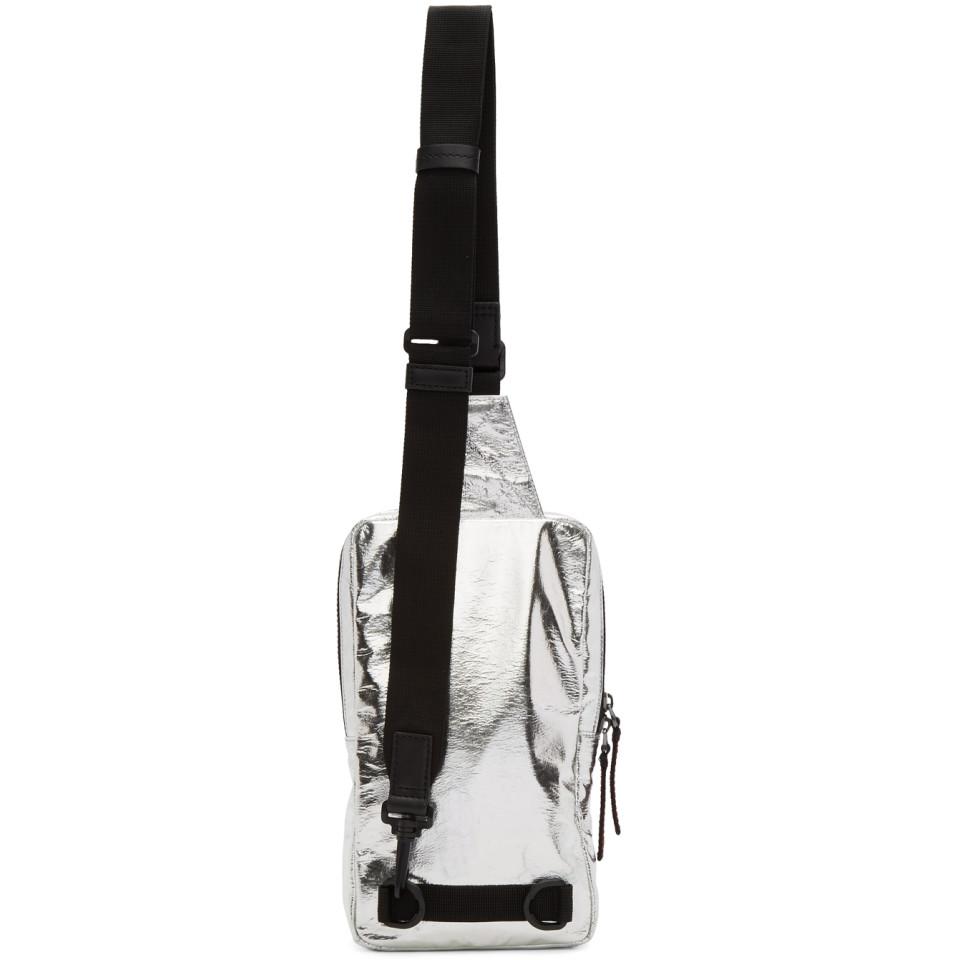 silver messenger bag
