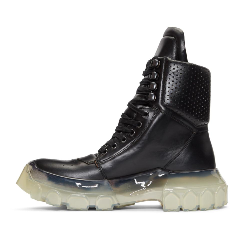 Rick Owens Black Clear Sole Tractor Dunk Boots for Men | Lyst
