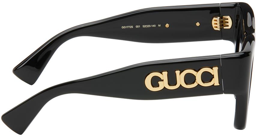 Gucci メンズ ブラック スクエアサングラス サングラス