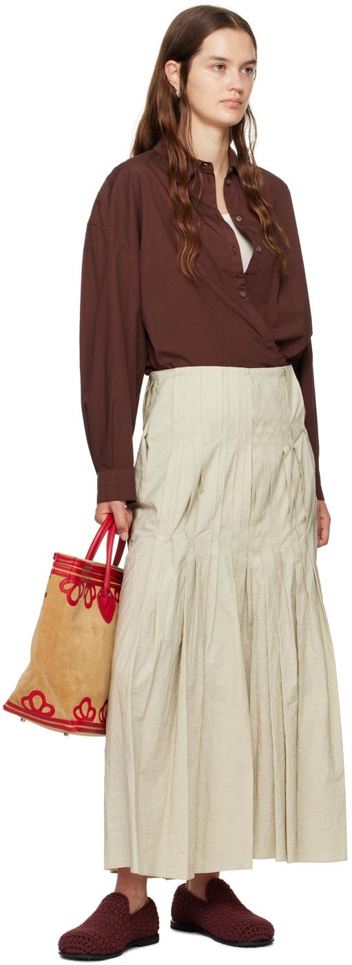 Lauren Manoogian レディース ナチュラル ハンドプリーツ マキシ  