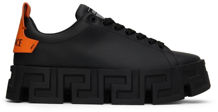 Versace Black Greca Labyrinth Sneakers for Men | Lyst