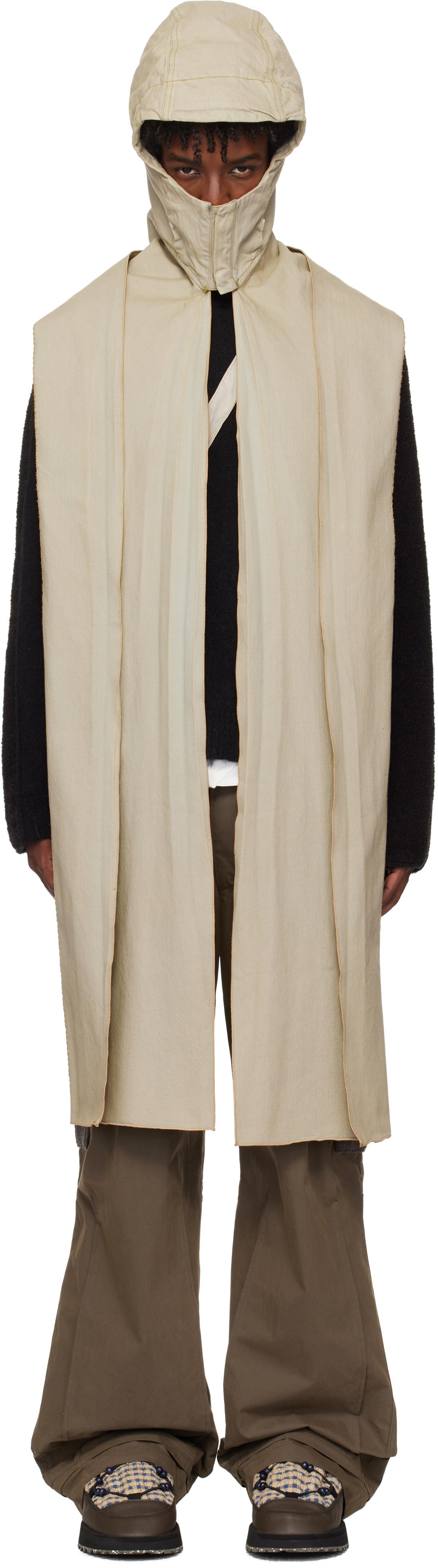 XLIM メンズ ブラック ベージュ Ep.6 02 フード付き マフラー スカーフ  