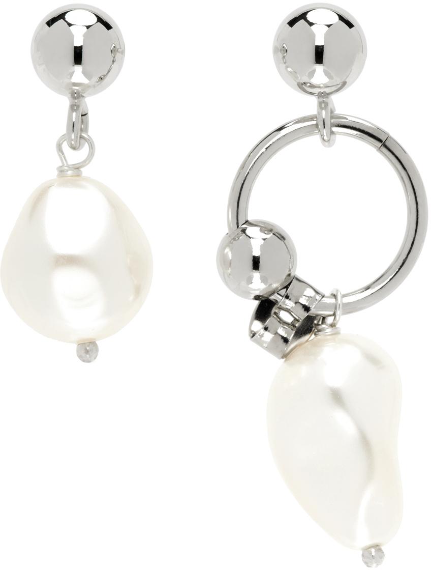Justine Clenquet レディース ホワイト シルバー Richie ピアス 