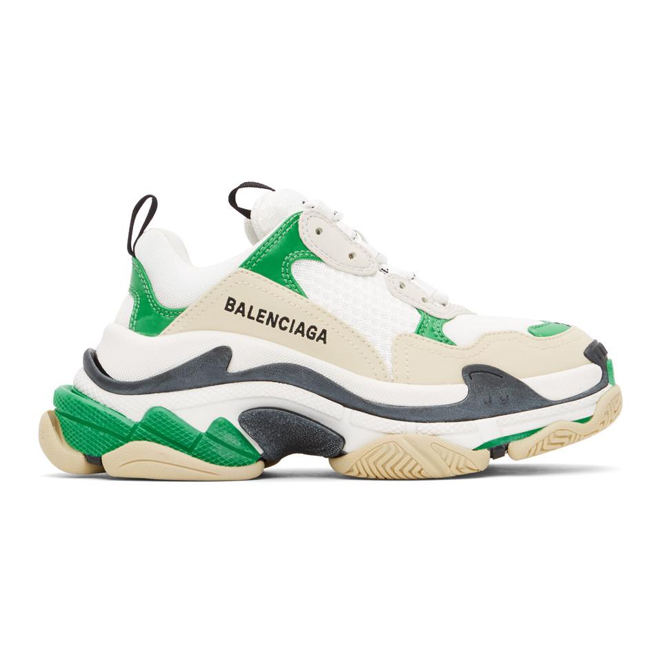 balenciaga triple s sneakers green