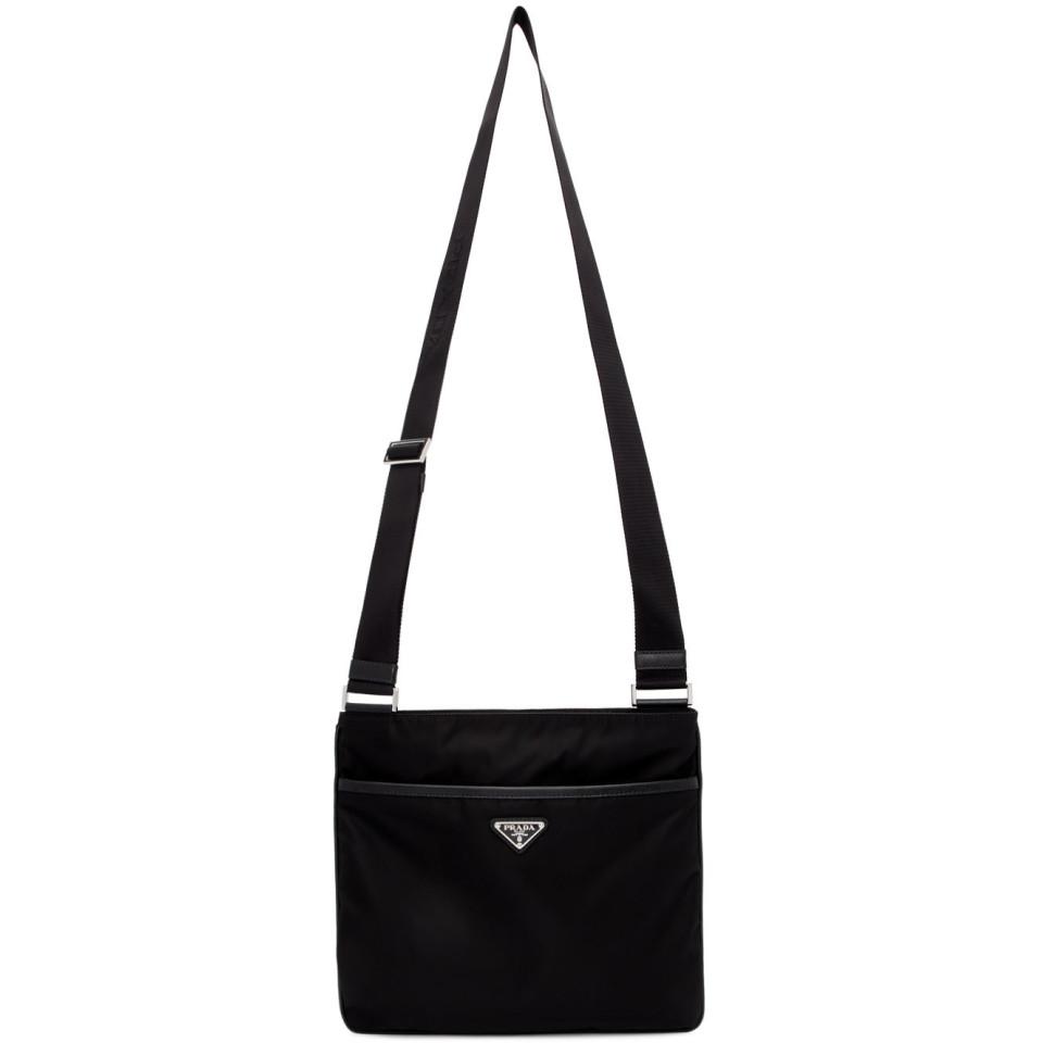 Prada Black Nylon Messenger Bag for Men | Lyst Canada