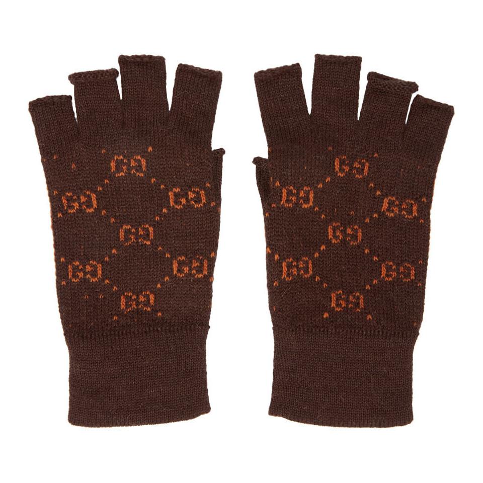 Orange GG Supreme Fingerless Gloves 