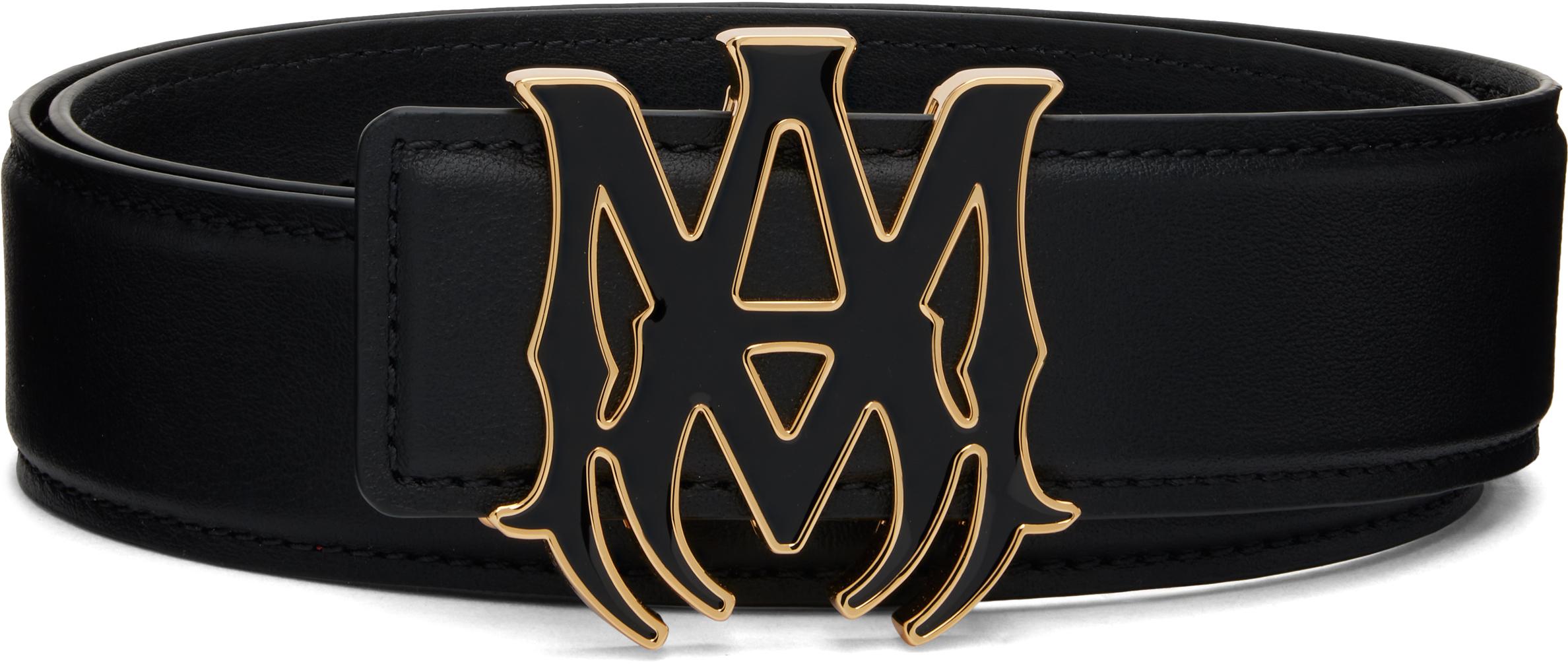 AMIRI ブラック　ロゴベルト AMIRI logo-buckle Leather Belt | Black | FARFETCH