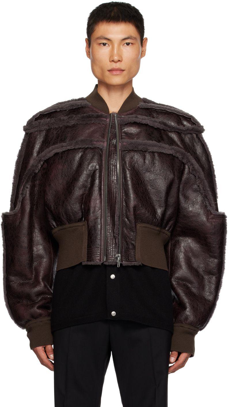 ブルゾン Rick Owens Girdered Flight Jacket Rick Owens Black Girdered Leather Bomber Jacket Rick Owens