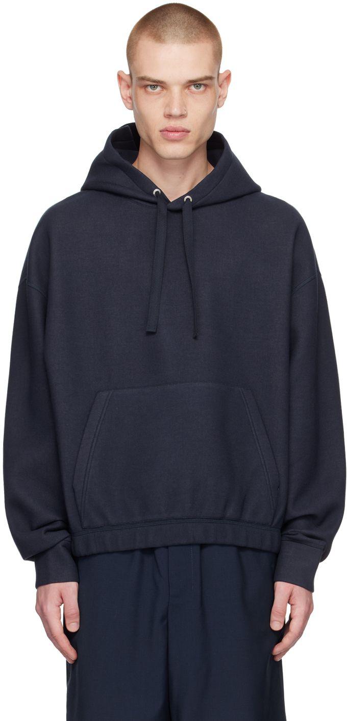 Ami Paris Navy Boxy Hoodie in Blue for Men | Lyst