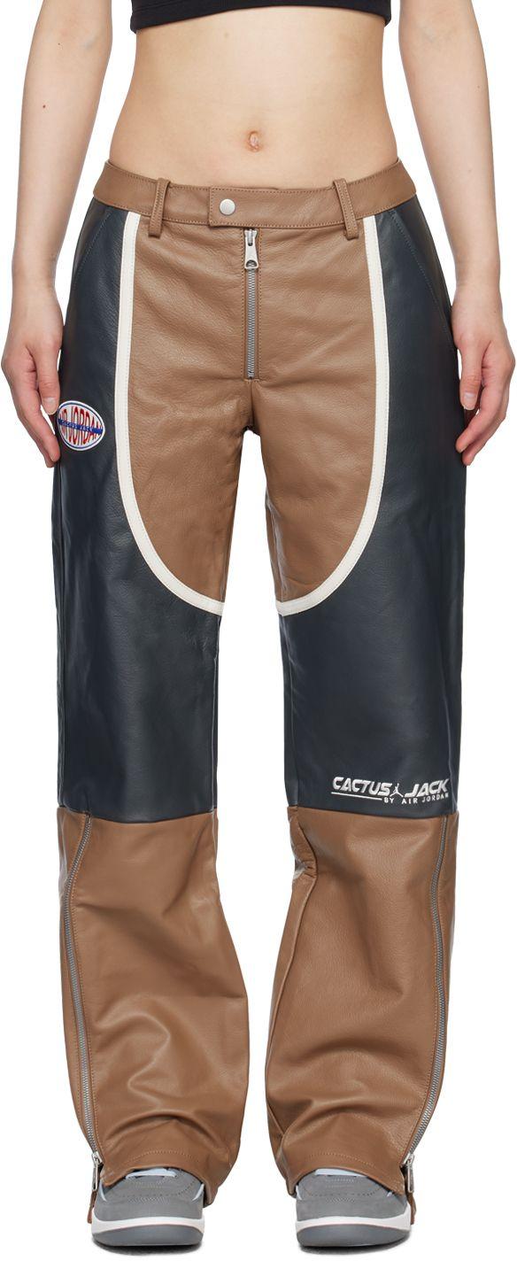 Nike Brown & Black Travis Scott Edition Leather Pants | Lyst
